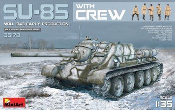 Радянська протитанкова САУ 1/35 СУ-85 1943 (SU-85 1943 Early Prod w/Crew) MiniArt 35178 MA35178 фото