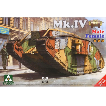Британский тяжёлый танк 1/35 Mk.IV (Male/Female 2 In 1) Takom 2076 , сборная модель танк Марк Таком TK2076 фото