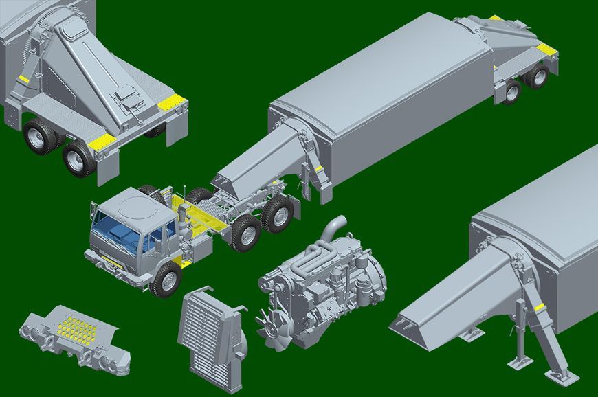 Американский тягач с радиолокационной станцией 1/35 M1088 FMTV Tractor & AN/TPY-2 X-Band Radar Trumpeter 01098 TR01098 фото