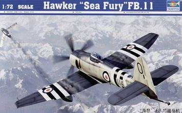 Британский истребитель 1/72 Hawker Sea Fury FB.11 Trumpeter 01631 , сборная модель Сифьюри Трумпетер TR01631 фото