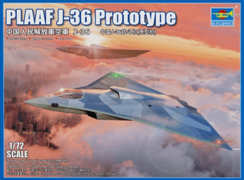 Китайский опытный истребитель 1/72 Chengdu J-36 Prototype Trumpeter 01689 , сборная модель Ченгду Трумпетер TR01689 фото