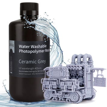 Фотополимерная смола ELEGOO Water Washable Resin - Серый (Ceramic Grey) 1 кг 50.103.0117 фото