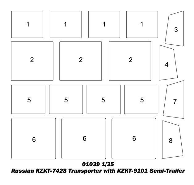 Радянський тягач з напівпричепом 1/35 КЗКТ-7428 &laquo;Русіч&raquo; & КЗКТ-9101 Trumpeter 01039 , збірна модель Трумпетер TR01039 фото