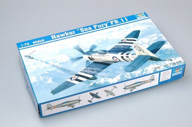 Британский истребитель 1/72 Hawker Sea Fury FB.11 Trumpeter 01631 , сборная модель Сифьюри Трумпетер TR01631 фото