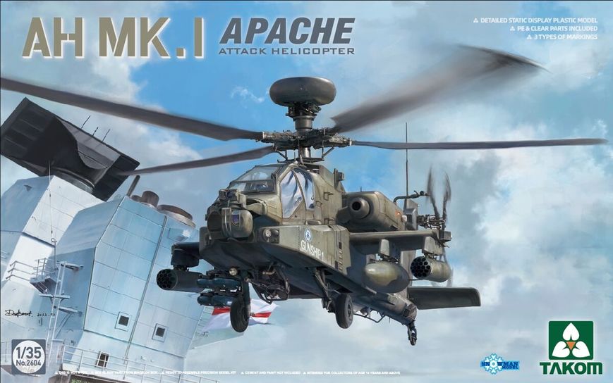 Збірна модель Гелікоптер 1/35 AH MK.I APACHE Takom 2604 2604 фото