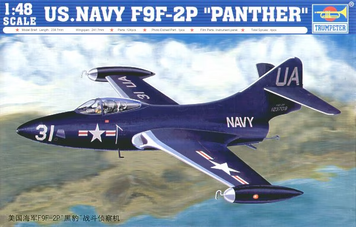 Американский палубный истребитель 1/48 Grumman F9F-2P Panther Trumpeter 02833 , сборная модель истребитель TR02833 фото