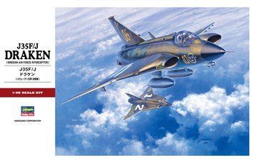 Збірна модель 1/48 шведський надзвуковий винищувач J35F/J Draken Hasegawa 07241 HS07241 фото