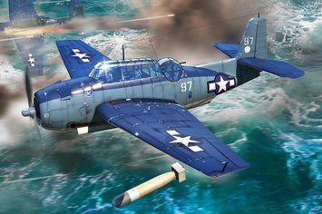 Американський бомбардувальник 1/72 Grumman TBF-1C Avenger HobbyBoss 87275 , збірна модель Авенджер Хобібос HB87275 фото
