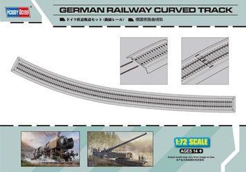 Немецкая изогнутая колея 1/72 German Railway Curved Track HobbyBoss 82910 , сборная модель жд колея Хоббибос HB82910 фото