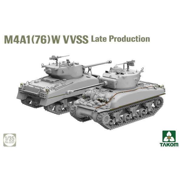 Американский средний танк 1/35 M4A1 76(W) VVSS Late Production Takom 2207 , сборная модель танк Шерман Таком TK2207 фото