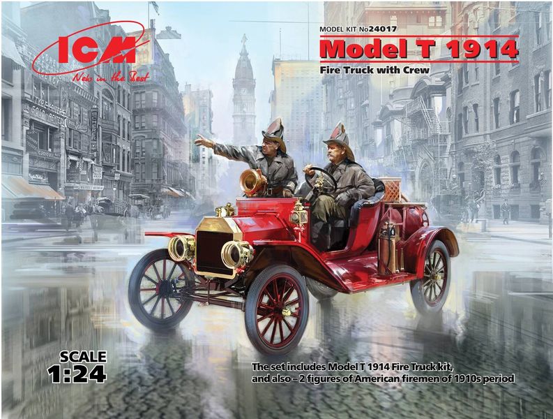 Сборная модель ICM 1/24 Модель T 1914 пожарный автомобиль с экипажем 24017 ICM24017 фото