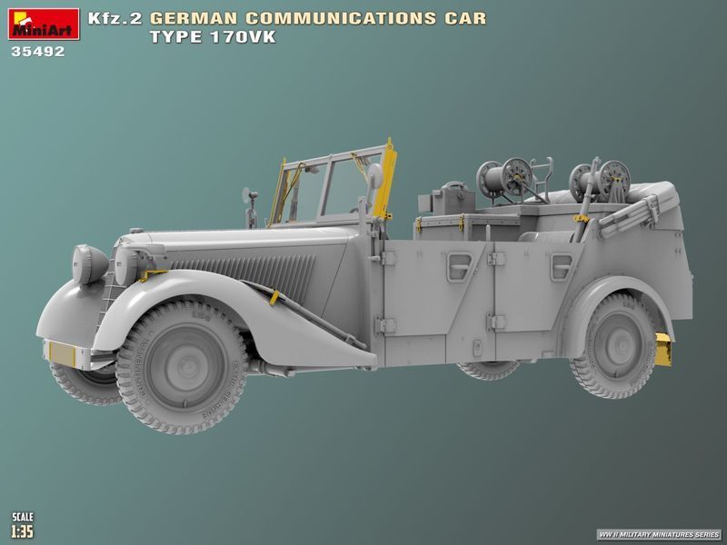 Немецкий автомобиль связи 1/35 Kfz.2 Type 170VK Radio MiniArt 35492 , сборная модель автомобиль Кфц Миниарт MA35492 фото