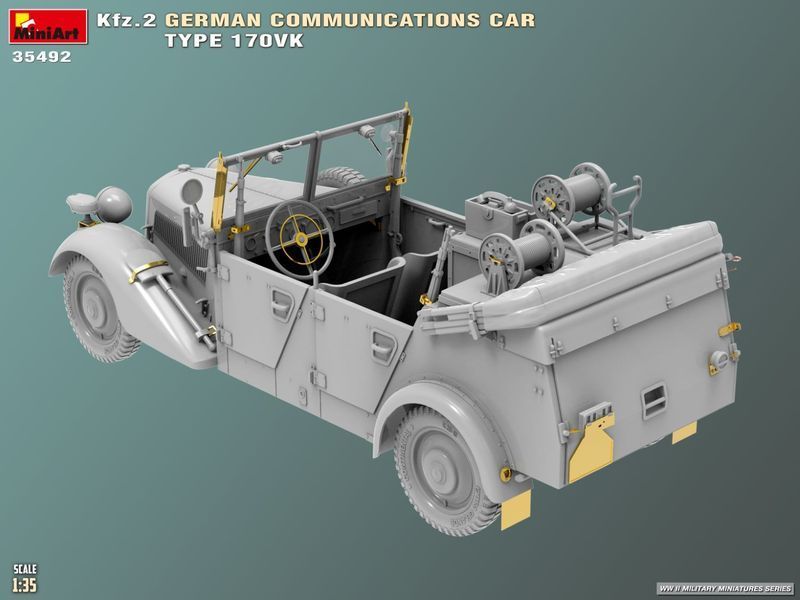Немецкий автомобиль связи 1/35 Kfz.2 Type 170VK Radio MiniArt 35492 , сборная модель автомобиль Кфц Миниарт MA35492 фото