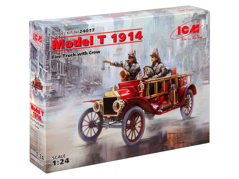 Збірна модель ICM 1/24 Модель T 1914 пожежний автомобіль з екіпажем (24017) ICM24017 фото