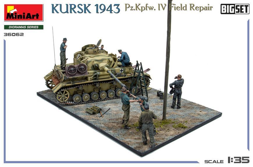 Ремонт танка в полевых условиях 1/35 Pz.Kpfw. IV (Курск, 1943) MiniArt 36062 , диорама полевой ремонт Миниарт MA36062 фото