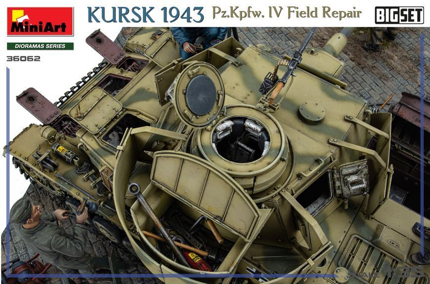 Ремонт танка в полевых условиях 1/35 Pz.Kpfw. IV (Курск, 1943) MiniArt 36062 , диорама полевой ремонт Миниарт MA36062 фото