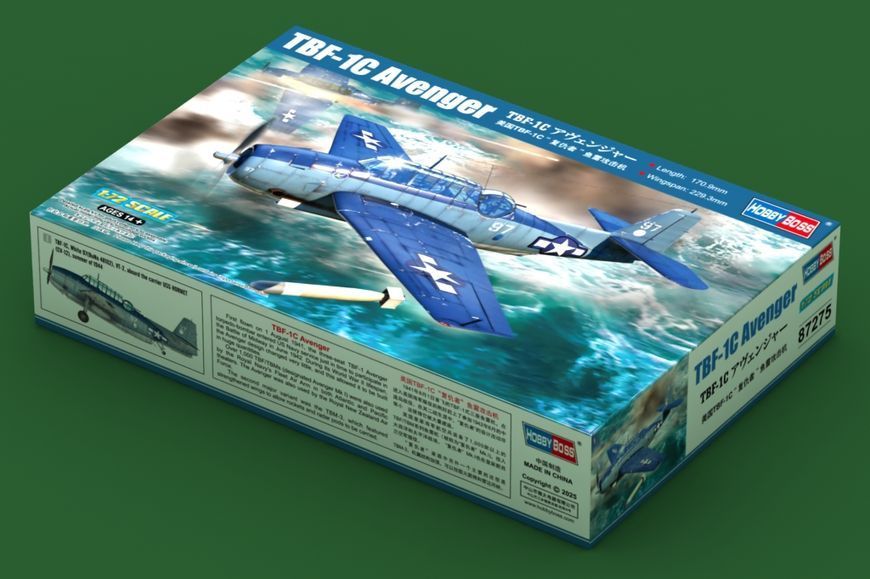 Американський бомбардувальник 1/72 Grumman TBF-1C Avenger HobbyBoss 87275 , збірна модель Авенджер Хобібос HB87275 фото